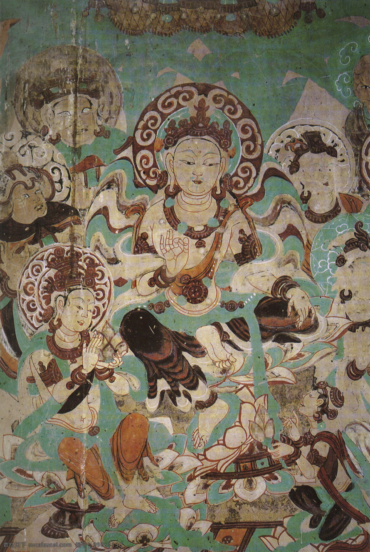 中国古典 佛教 壁画 佛教壁画 设计素材 壁画世界 书画美术 灰色