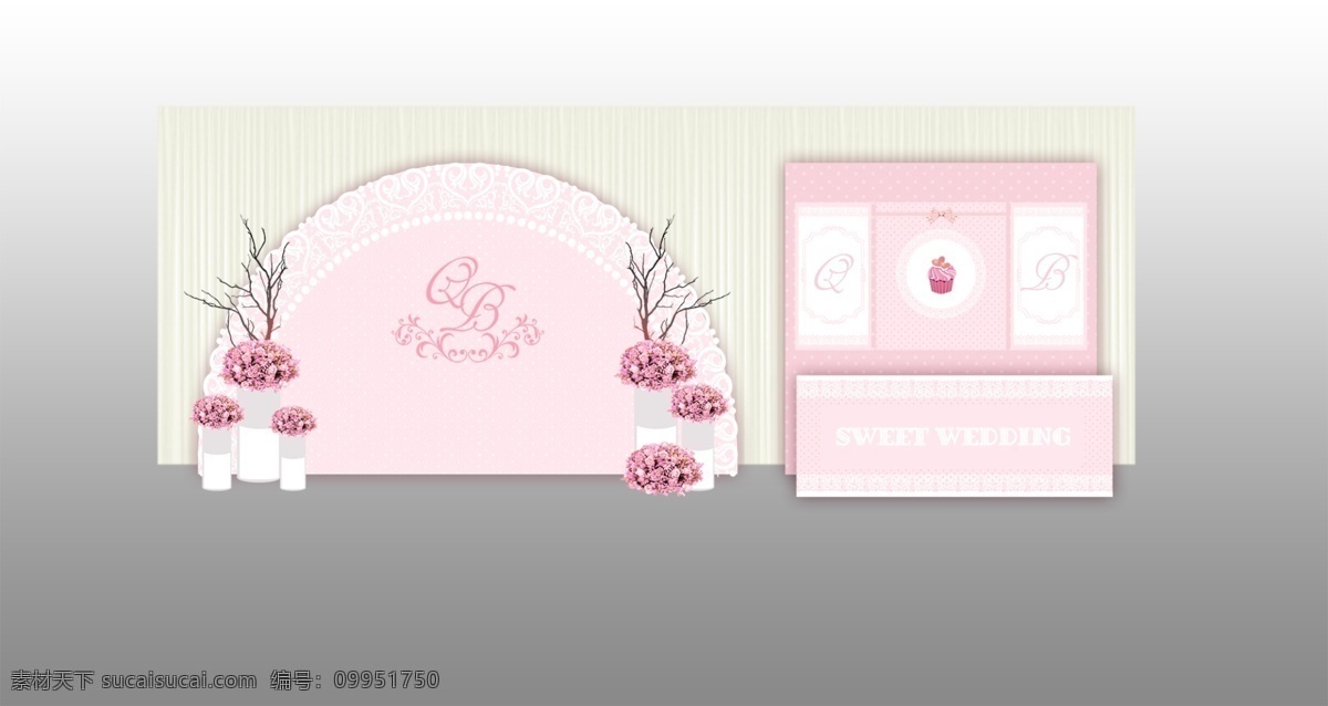 粉色 迎宾 签到 展示 婚礼 效果图 粉色婚礼 花艺 干枝