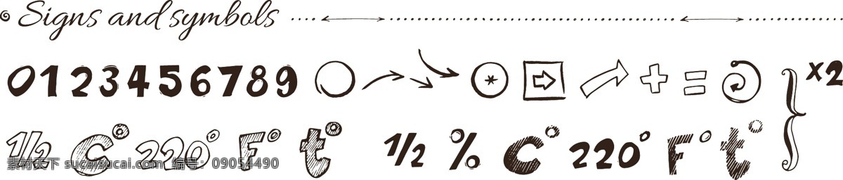 符号 实物 装饰 矢量 元素 数字 字母 分数 源文件