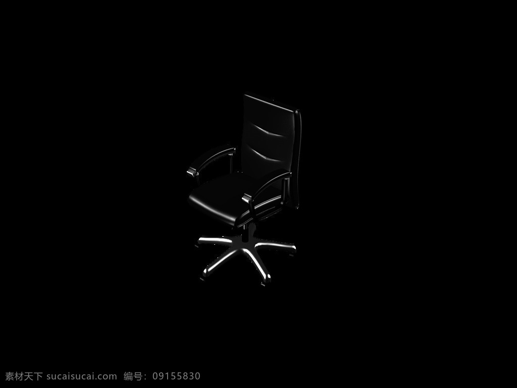 办公室 椅子 黑色 皮质 原创设计 原创3d模型