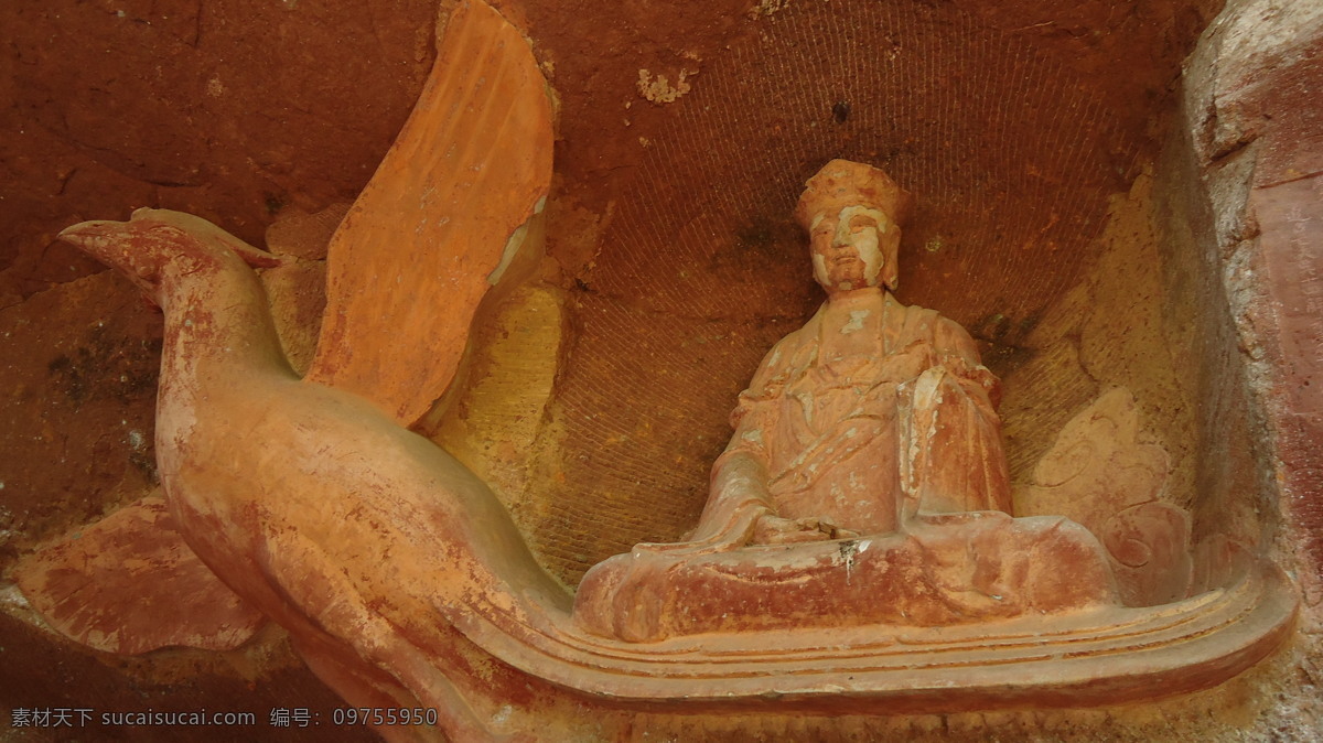 摩崖 宋代神像 宗教信仰 文化艺术 棕色