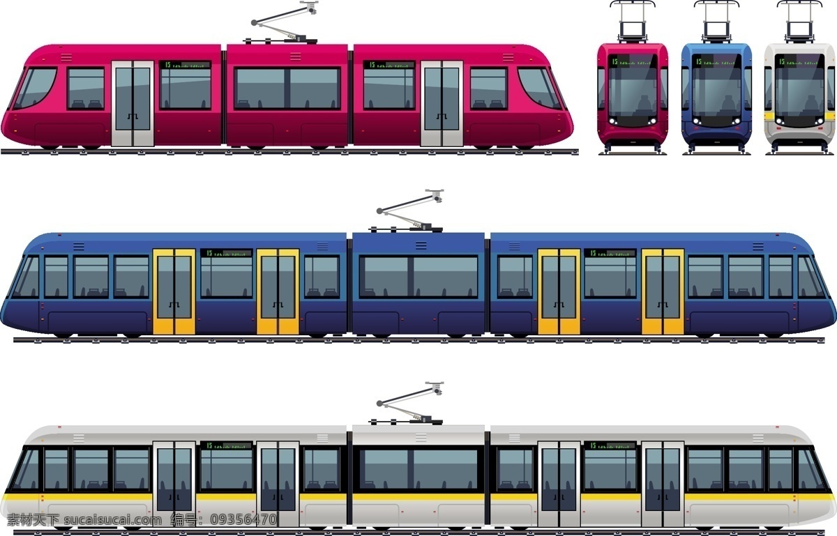 地铁 有轨 电车 矢量 动车 交通工具 矢量图 无轨电车 有轨电车 城铁 其他矢量图