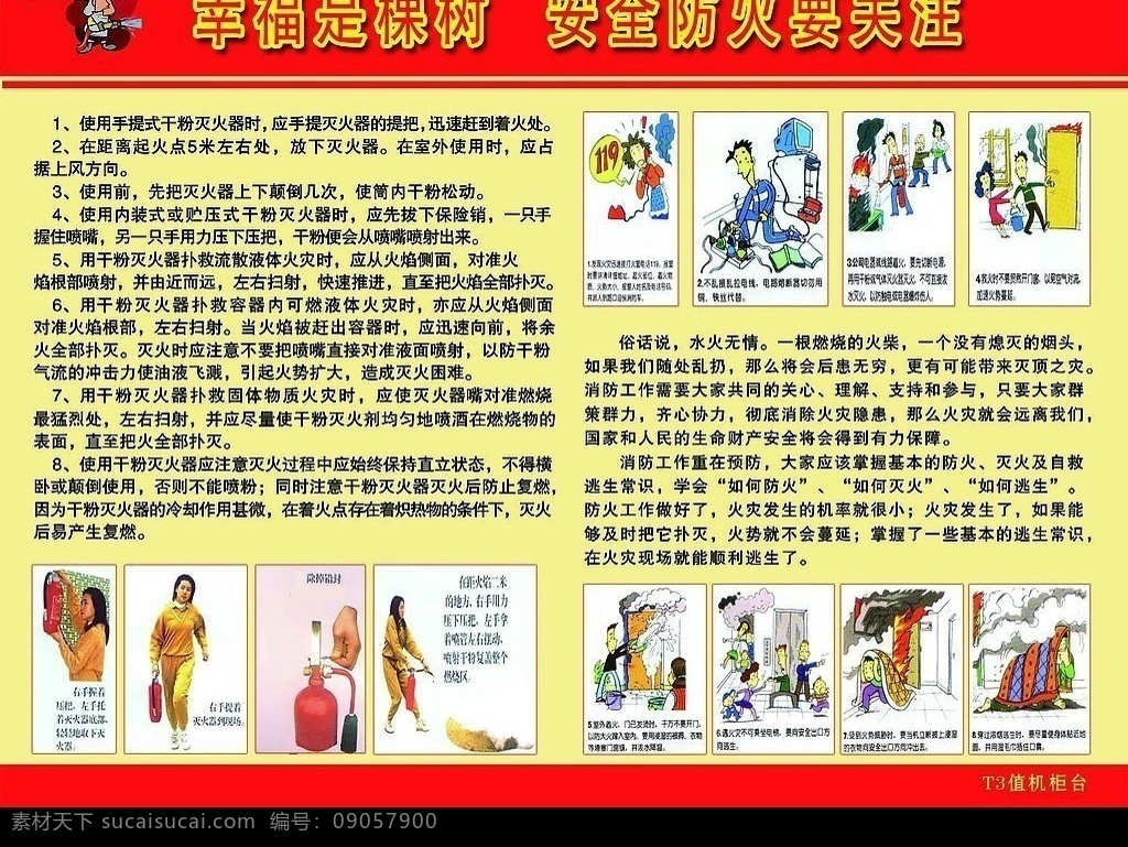消防 防火 灭火器 卡通消防图 使用方法 安全防火 知识 模板 干粉灭火器 分层 源文件库 广告设计模板 其他模版