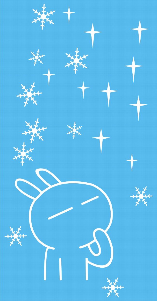 流氓兔 兔子 星星 雪花 青色 天蓝色