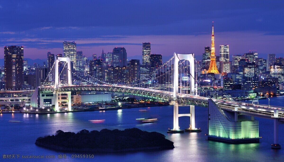 河水 上 高架桥 水面 船 城市 夜晚 高楼 灯光 夜景 城市风光 环境家居