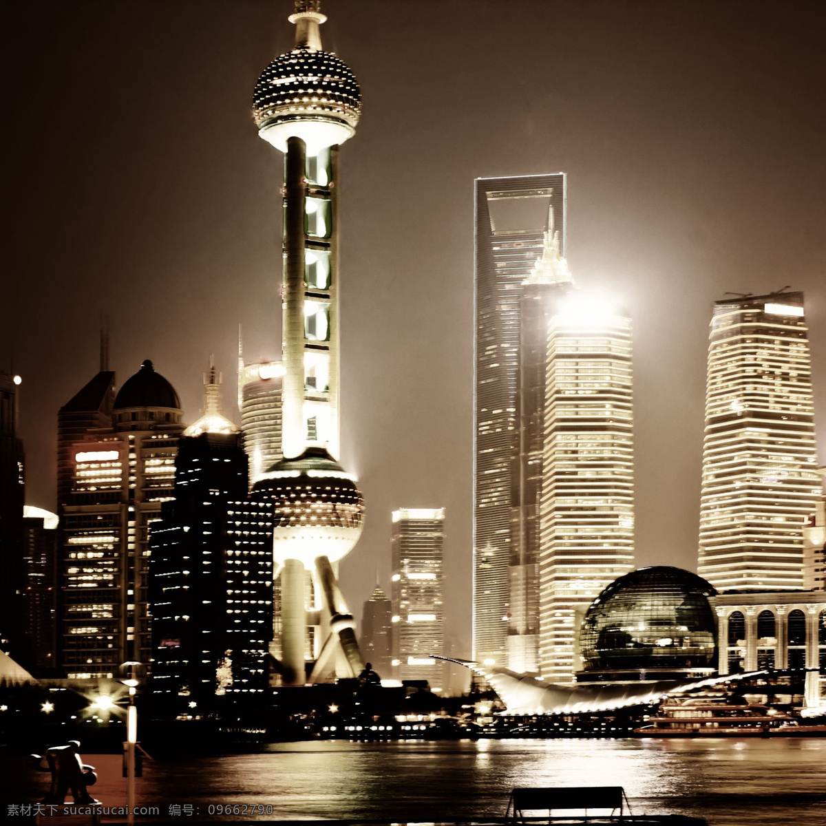 上海夜景 中国 上海 夜景 风景 黑色