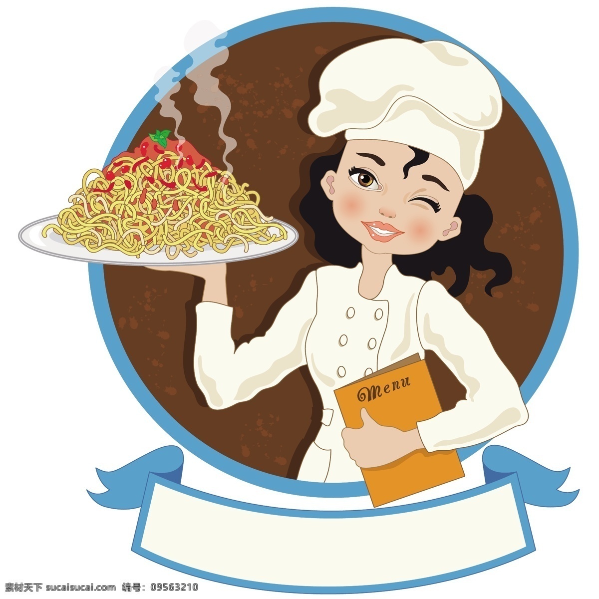 美女 厨师 卡通 矢量 矢量素材 设计素材 背景素材