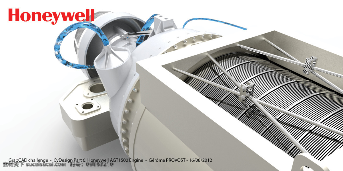 gr 霍 尼韦尔 agt 引擎 发动机 霍尼韦尔 agt1500 3d模型素材 其他3d模型