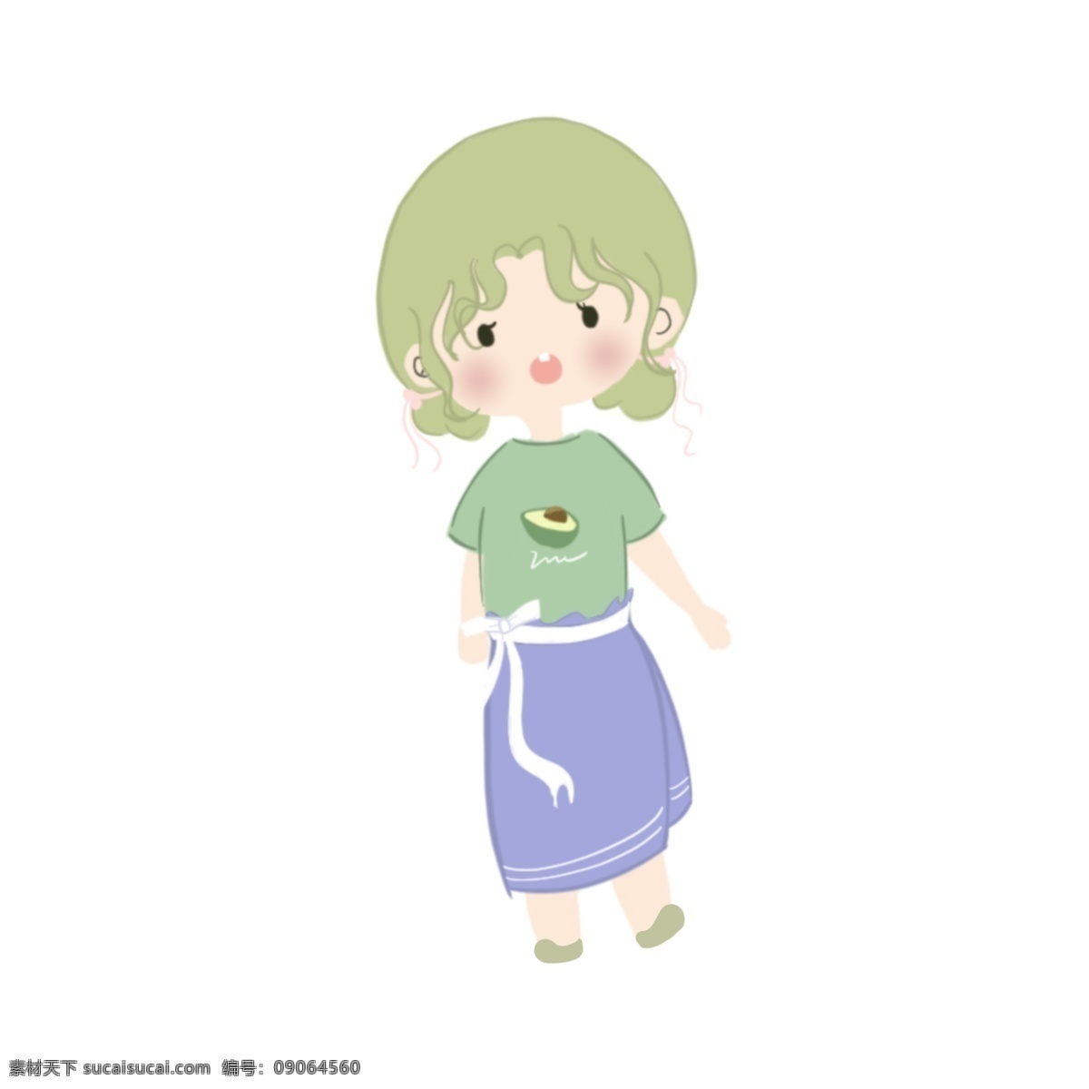 手绘 卡通 q 版 女孩 q版 可爱 任务