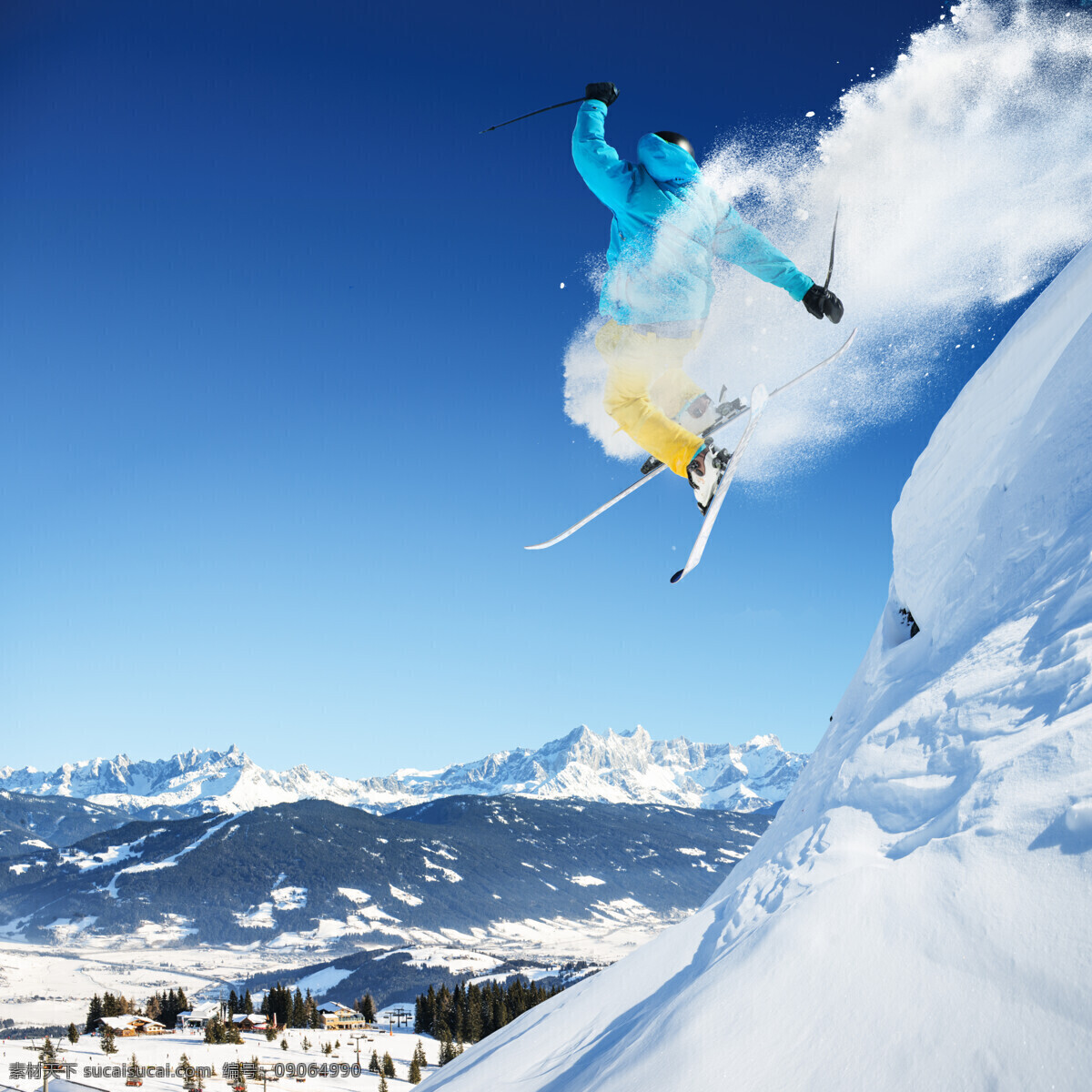 腾空 跳跃 滑雪 运动员 雪地运动 划雪运动 极限运动 体育项目 其他类别 生活百科 蓝色
