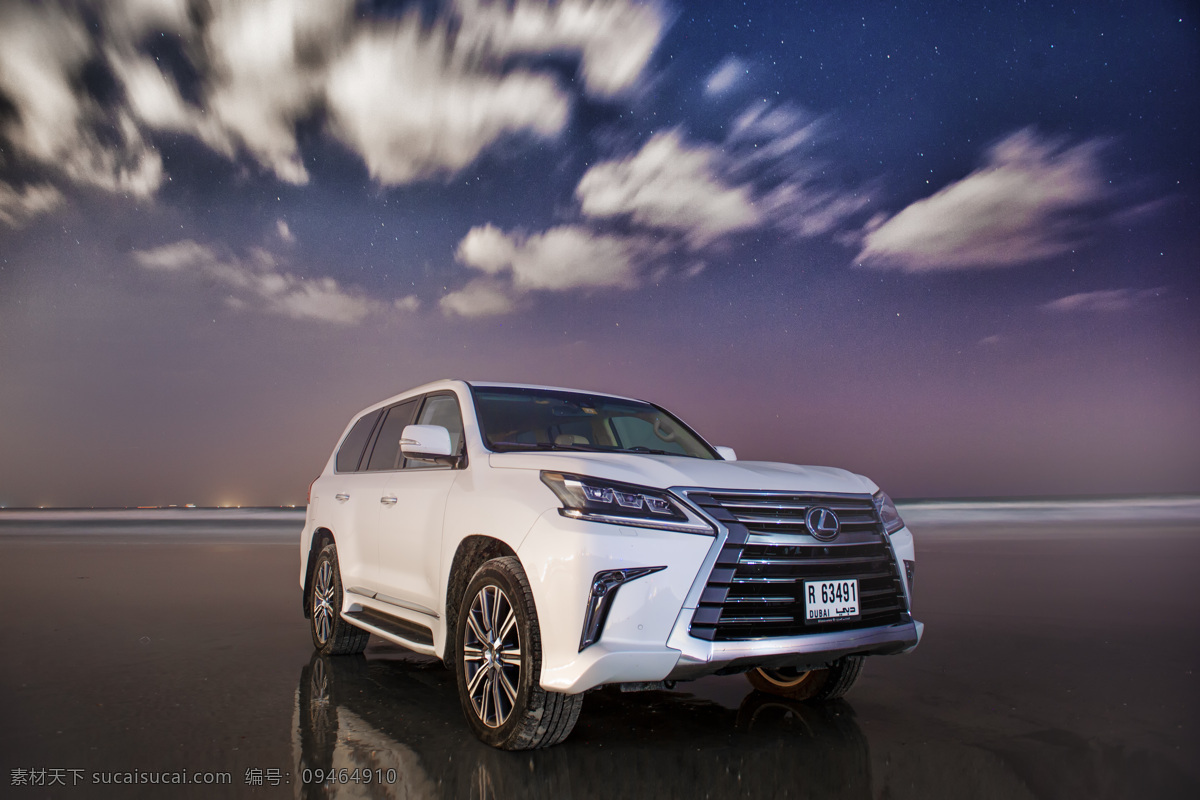 雷克萨斯 lexus lx570 suv 湖面 星空 白云 凌志 城市越野 大型suv 高端suv 现代科技 交通工具