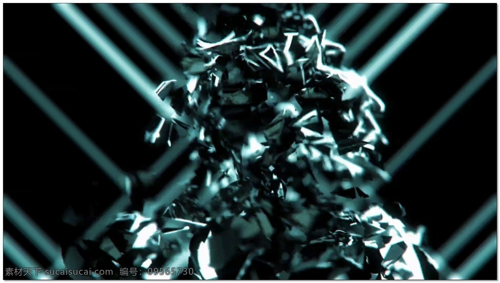 黑色 动感 视频 雕像 光束 科幻 视频素材 动态视频素材