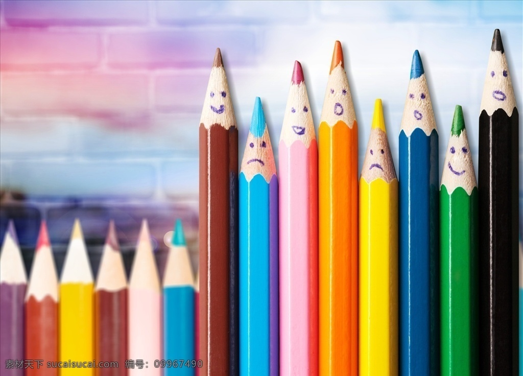 高清彩笔素材 五颜六色 彩笔 铅笔 绘画素材 可爱彩笔 文化艺术 美术绘画