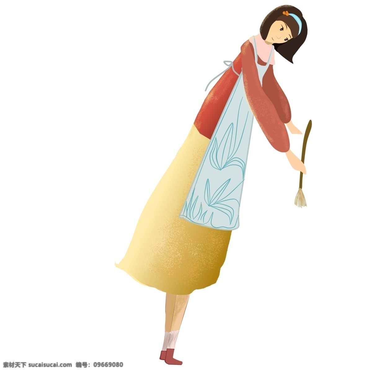 复古 创意 画笔 女孩 卡通 手绘 女生 画家 人物素材 文艺女生