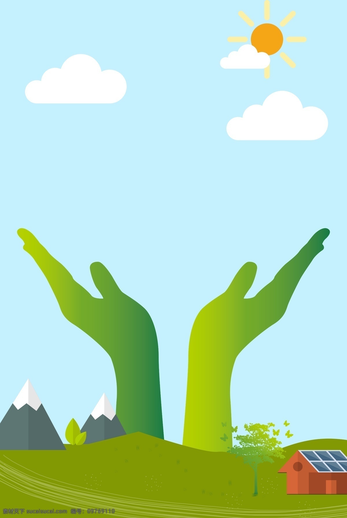 绿色环保背景 绿色环保 低碳生活 绿色 自然 环保 可循环 绿色能源 背景 矢量素材 环保背景 海报 宣传单 展架 卡片