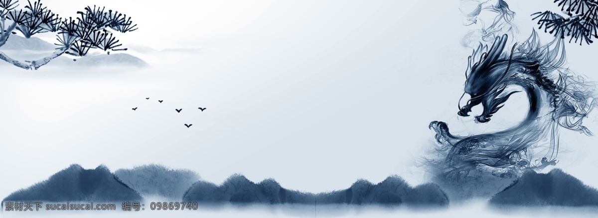 中国 风 山水画 背景 水墨画 中国风 茶叶 分层