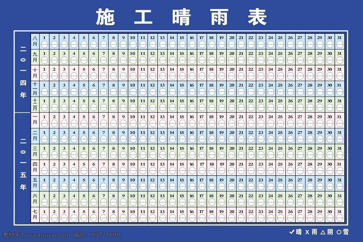 晴雨表 工地 房地产 施工表 施工晴雨表 展板模板