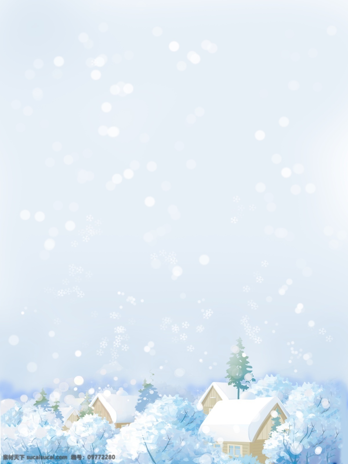 冬季 唯美 雪景 插画 浪漫 白色 圣诞 背景