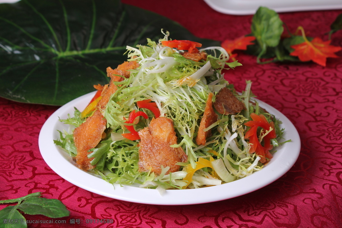 达仔鱼拌苦菊 达仔鱼 苦菊 拌苦菊 干鱼拌苦菊 餐饮美食 传统美食