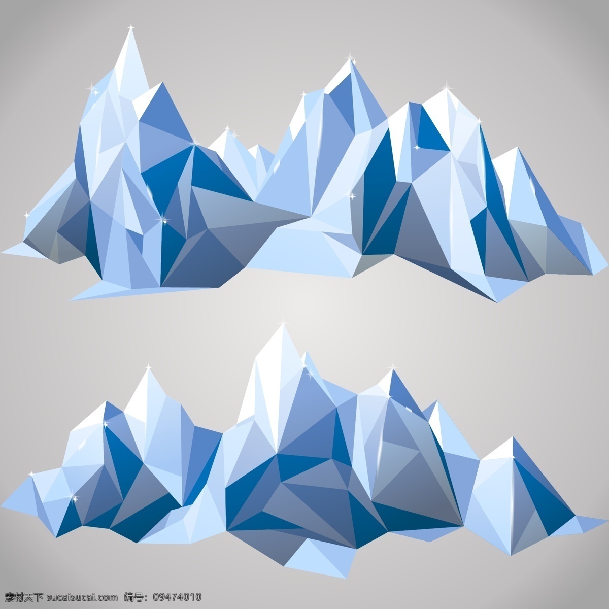 几何 创意 雪山 插画 风景 艺术