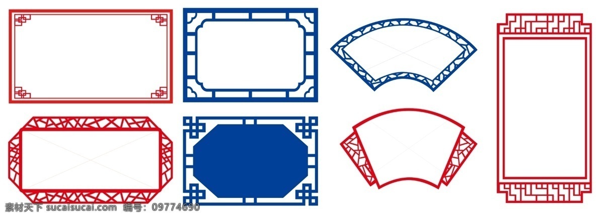 中国风框 异形框 框 古风 窗 分层 背景素材