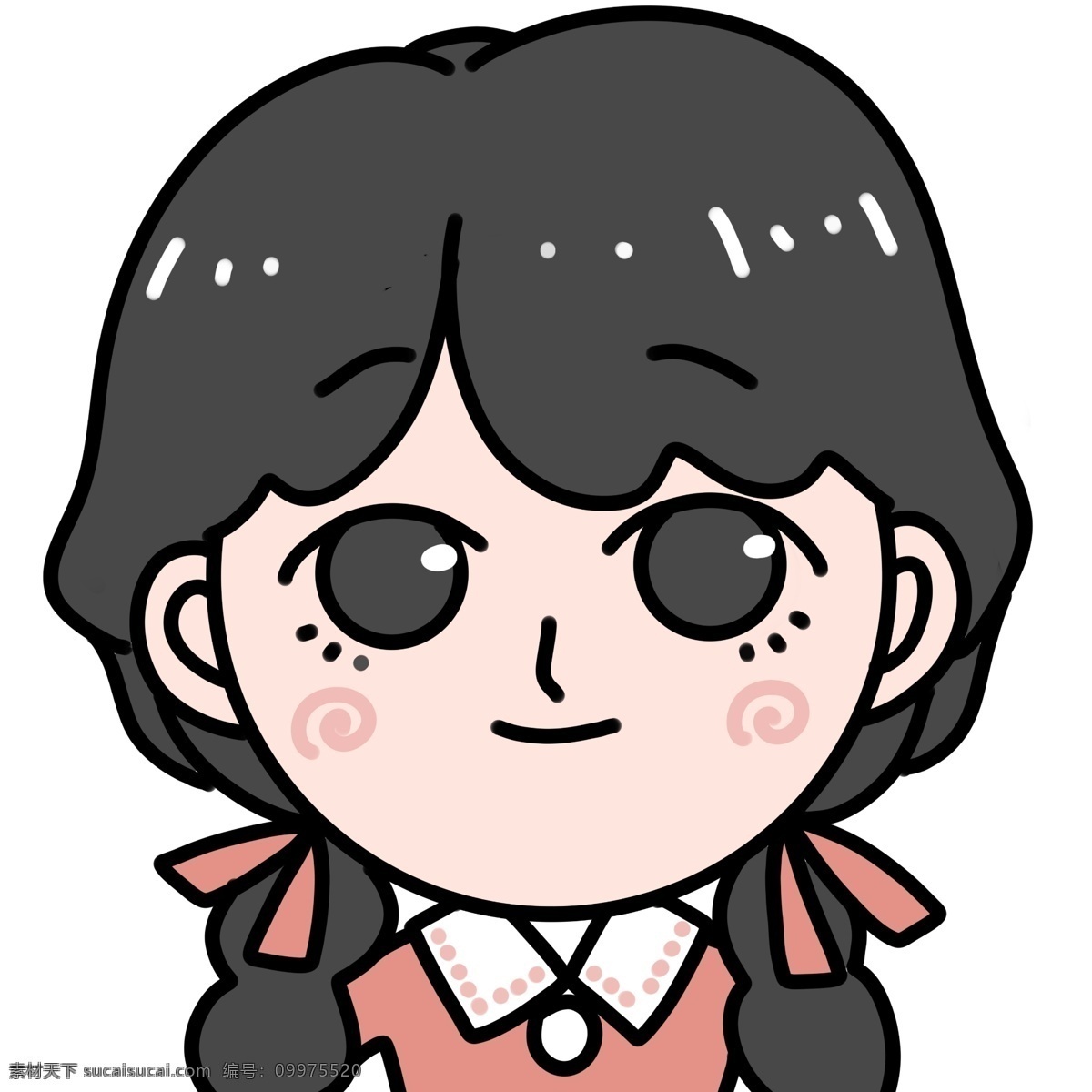 q 版 手绘 卡通 人物 头像 女 q版