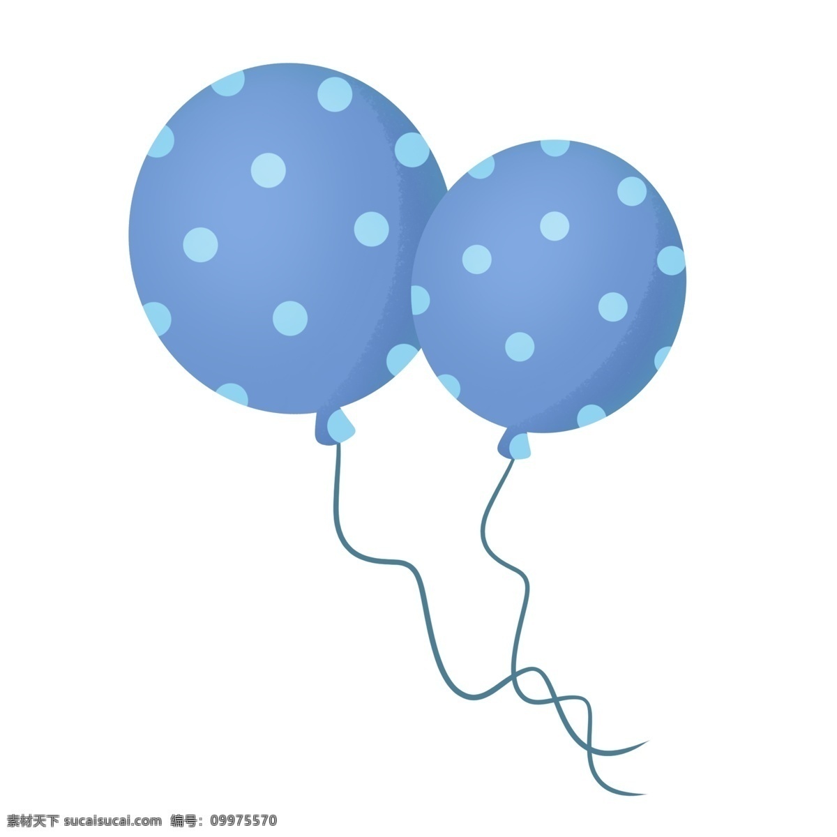 蓝色 可爱 六一儿童节 波 点 气球 波点 六一 儿童节