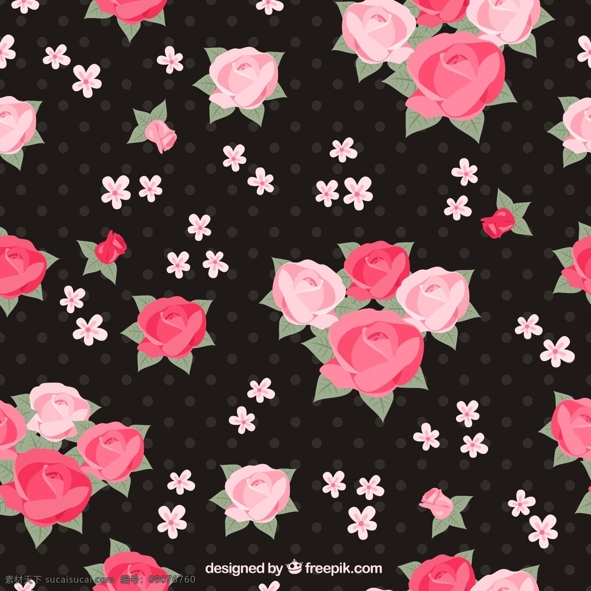 粉红色 玫瑰 图案 花 自然 春天 花型 无缝管 无缝 春天的花朵 黑色