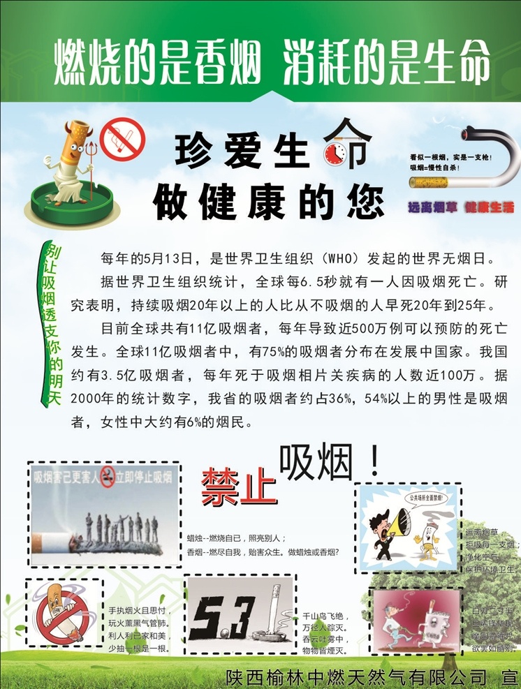 禁止吸烟 宣传 海报 背景 中燃