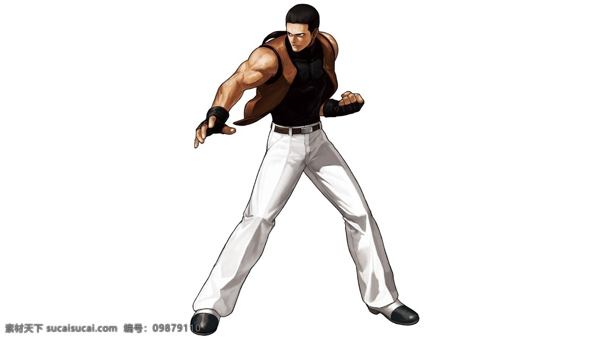 拳皇 游戏人物 罗伯特 kof 高清 格斗 游戏素材 原画 辫子男 psd源文件