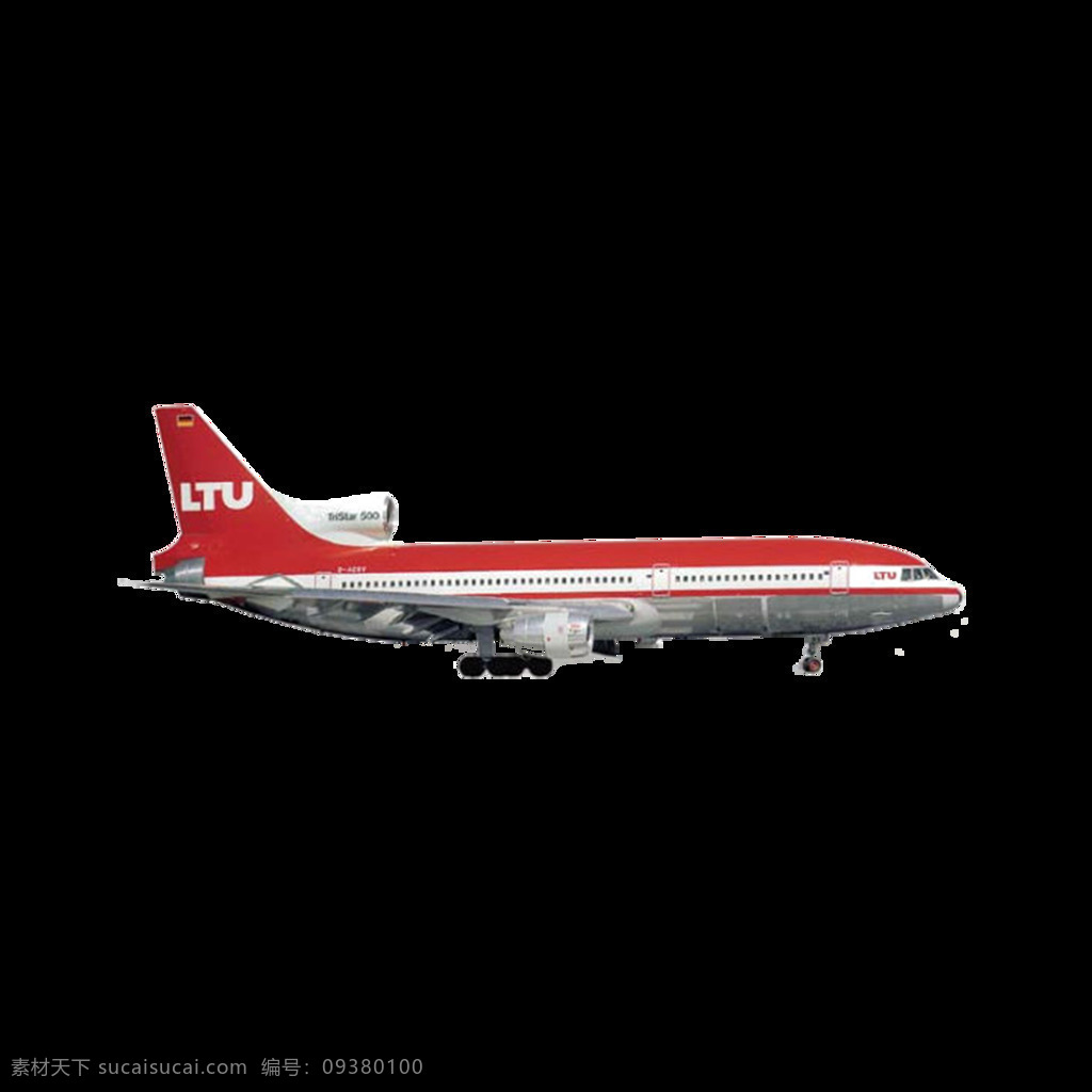 红色飞机元素 航空 红色 飞机 交通 工具 元素