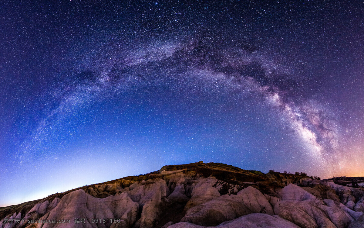 银河 夜空 星空 山脉 岩石 自然风景 自然景观