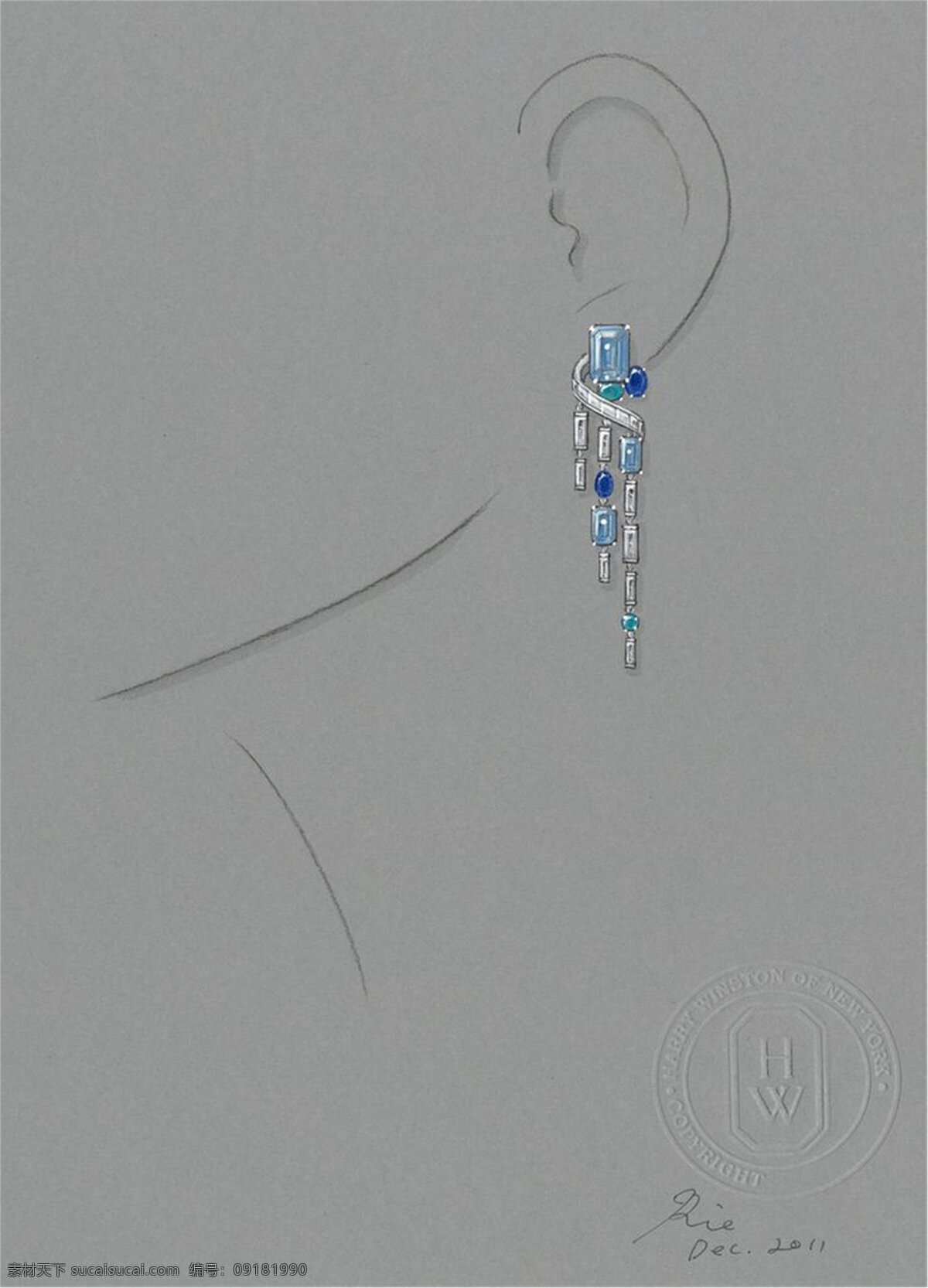 简约 美丽 珠宝 手绘 彩色 创意 时尚 大气 灰色