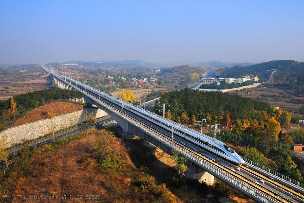 高清 飞驰 高速 列车 高铁 现代科技 交通工具