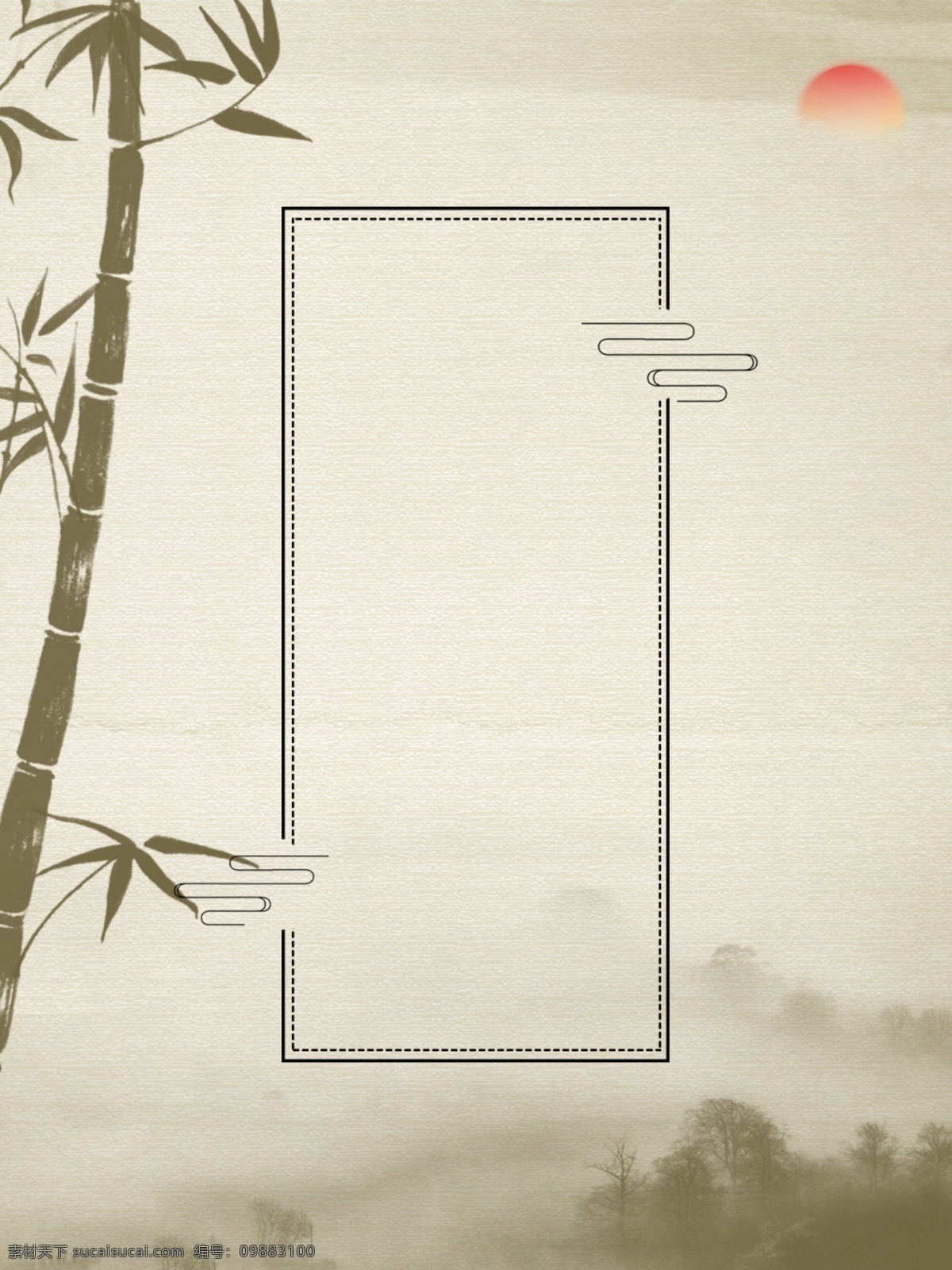 全 原创 复古 水墨 竹子 背景 中国风 竹叶 传统 古典 手绘