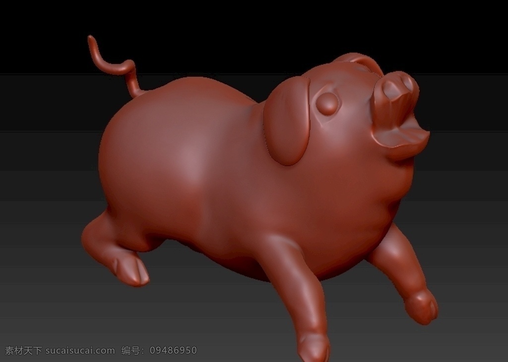 猪 stl zbrush 3d 雕刻 3d设计 3d作品