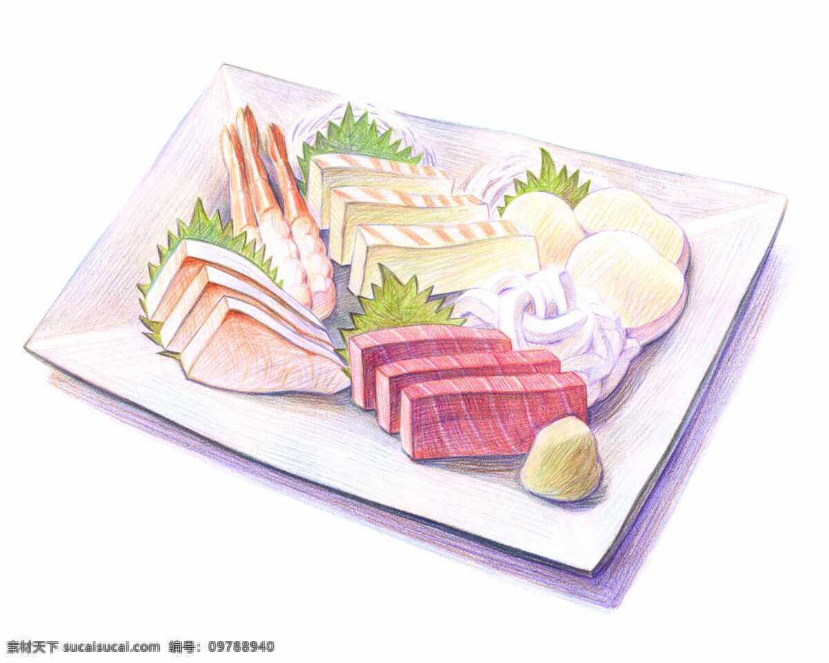 手绘 西餐 彩铅画 绘画 面包 食物 水彩 艺术 手绘西餐 文化艺术