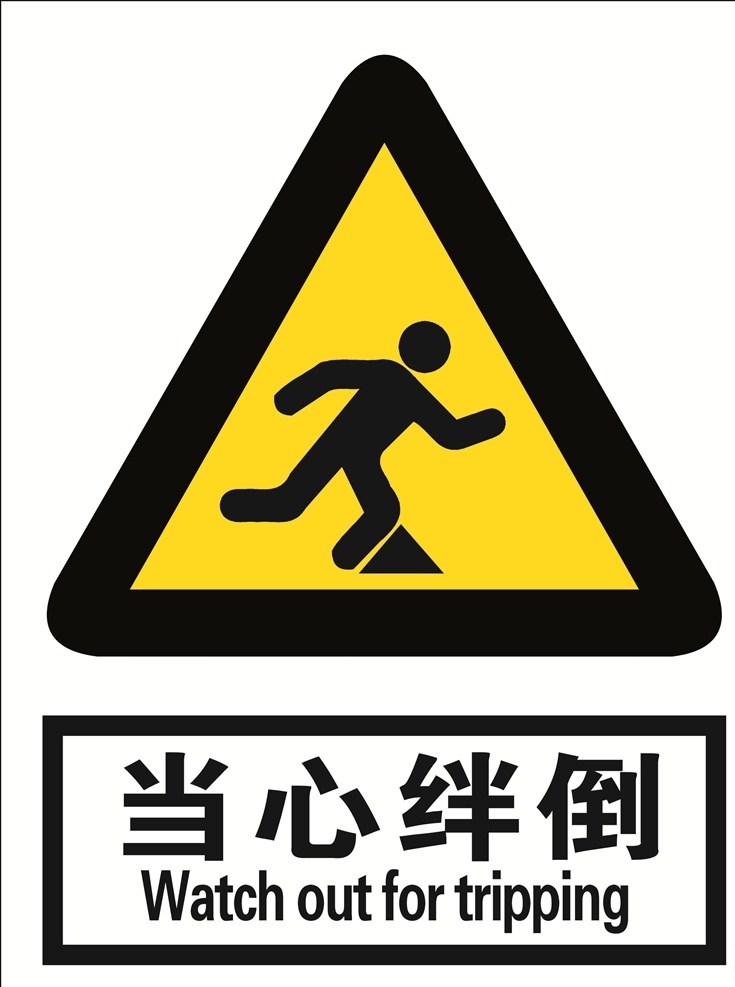 当心绊倒 绊倒 当心 标语安全 安全标志 当心标志 禁止标志 英文安全 英文标志 标示 工地英文 英文标牌 工地安全 工地标志 英文安全标志 安全标示