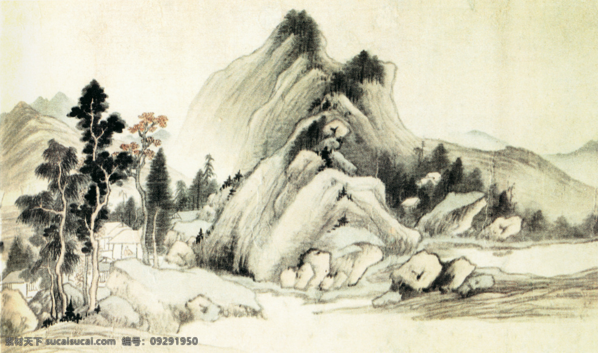 山水 名画 青绿 图 b 国画 山水画 山水名画 中国水墨画 字画 文化艺术