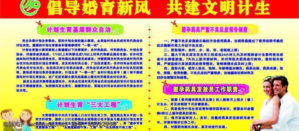 村级 计划生育 展板 矢量 其他展板设计