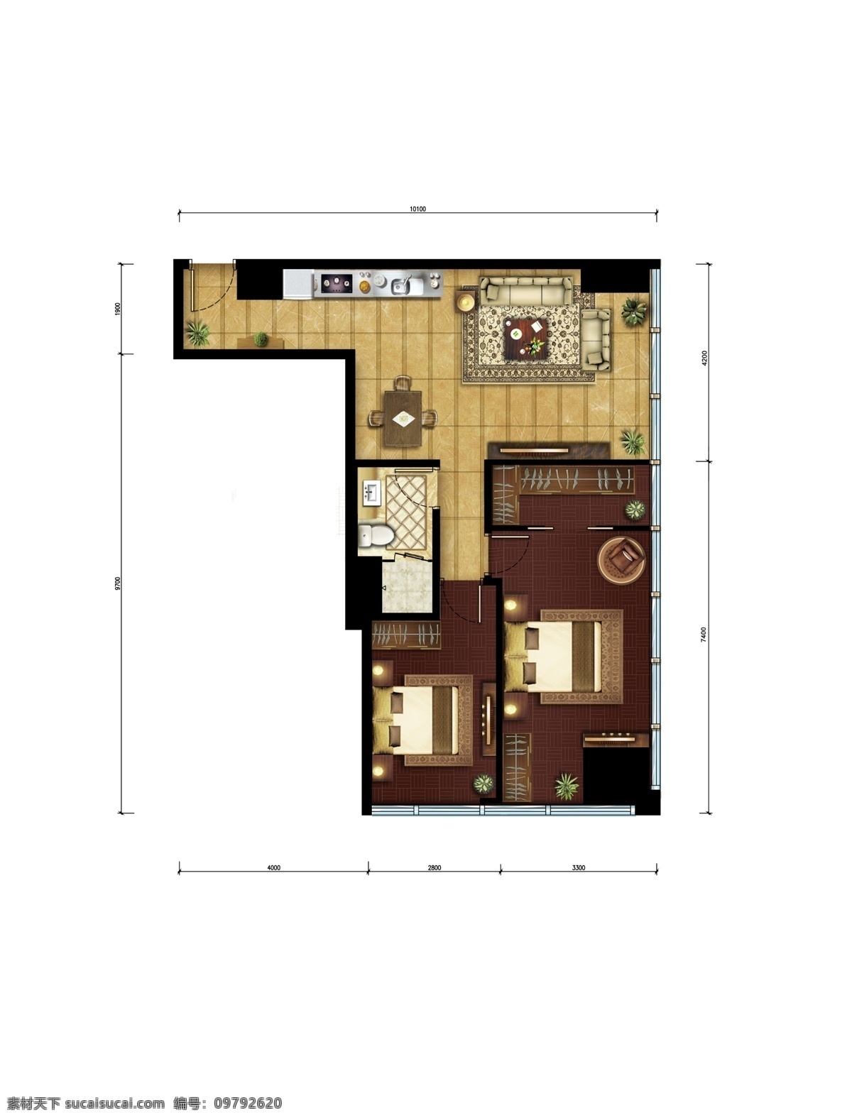 维多利亚 公寓 户型 图二 图 五 组 家装家配图 户型素材
