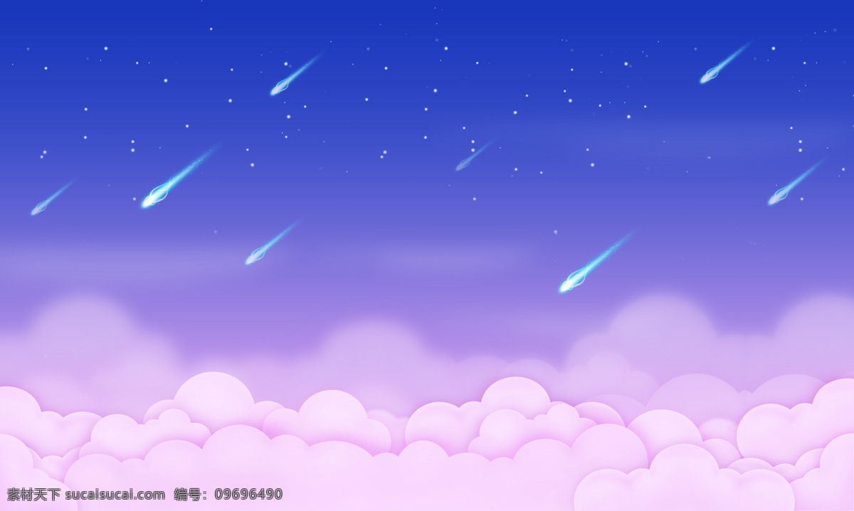紫色 星空 流星 梦幻 背景