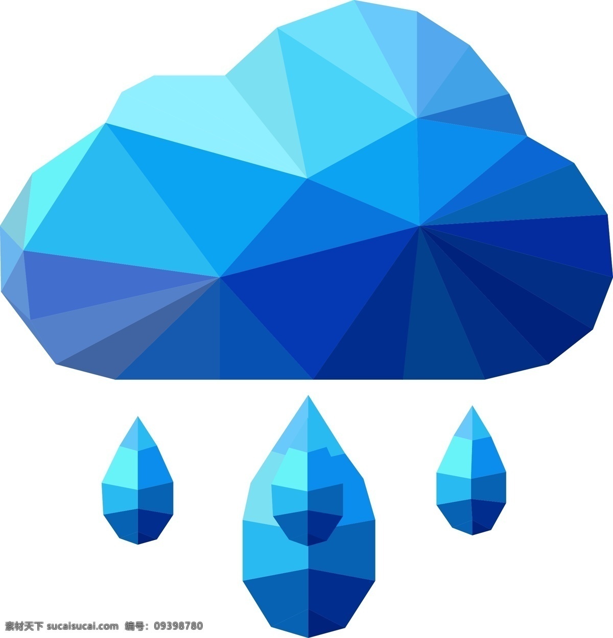 云朵 元素 装饰 图案 雨滴 logo 蓝色 标识