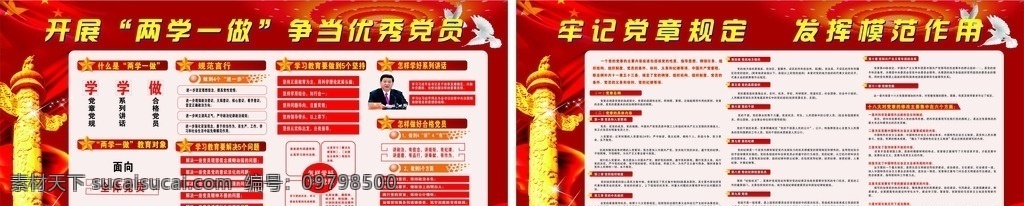 党 展板 两学一做 党章 学习