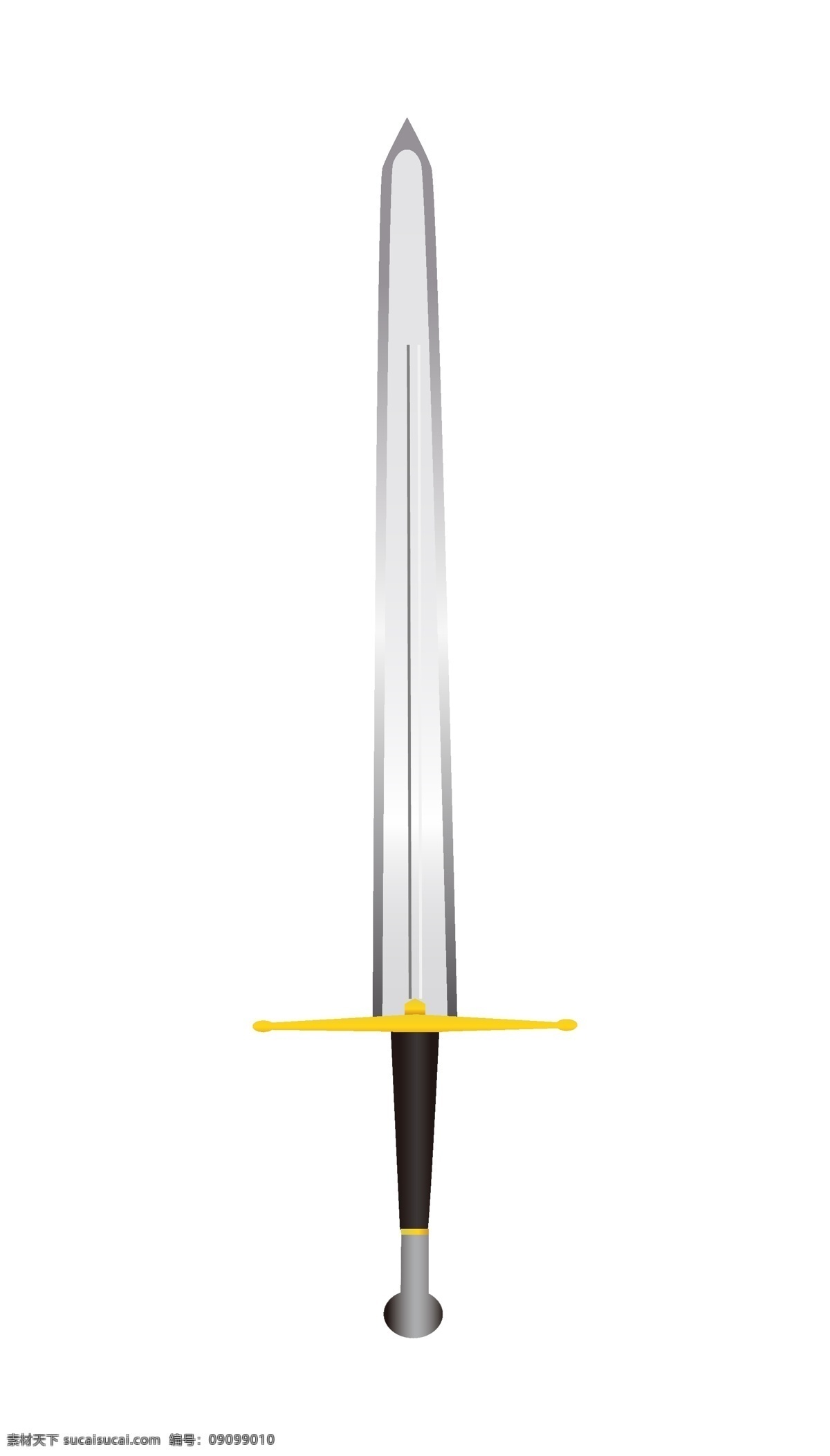 精致 黑色 手柄 宝剑 宝剑插画 精美的宝剑 黑色的手柄 黄色的花纹 卡通宝剑插画 武器 武器插画 剑具