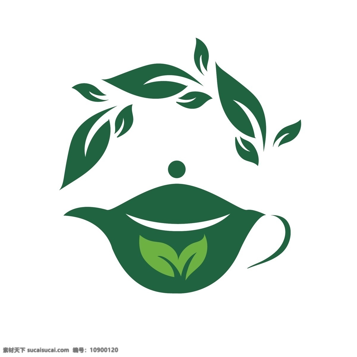 小茶壶 茶壶 绿色 茶叶 茶 壶 标志图标 公共标识标志