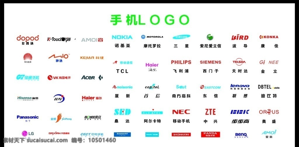 各种 品牌手机 logo 三星 飞利浦 中兴 联想 lg