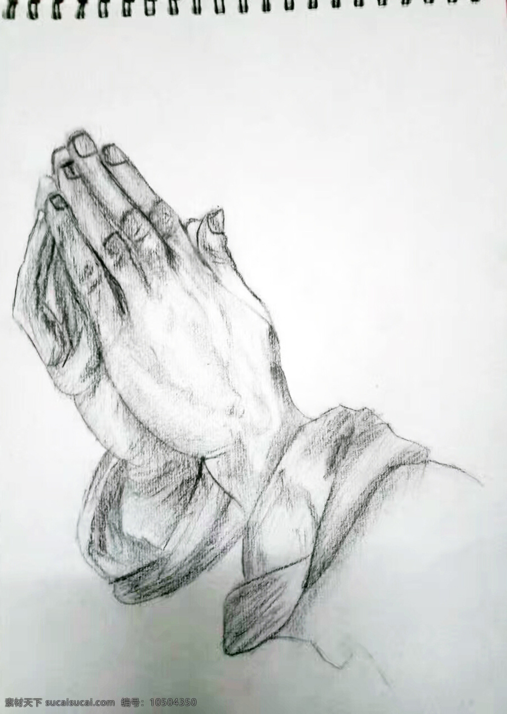 祈祷的手 祈祷 手 双手合十 素描 原创