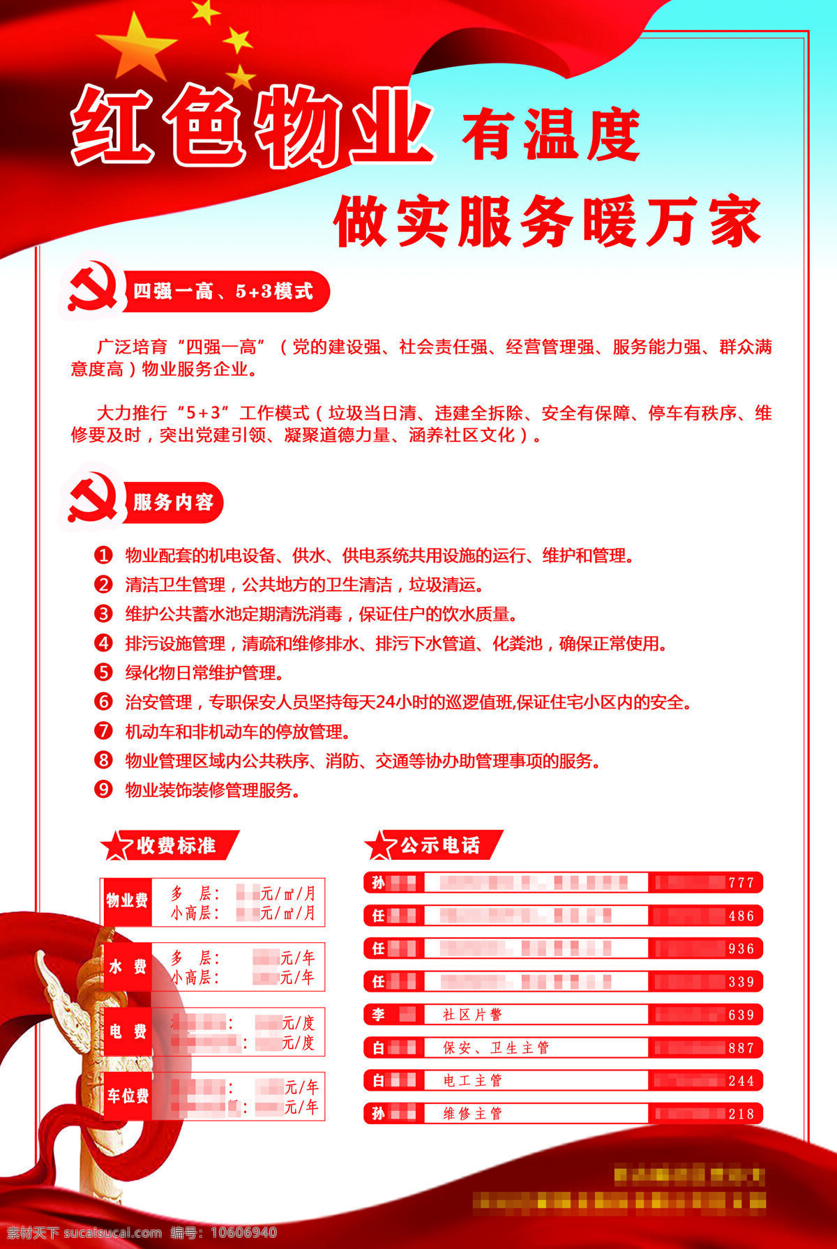 红色物业 红色 物业 宣传 kt版