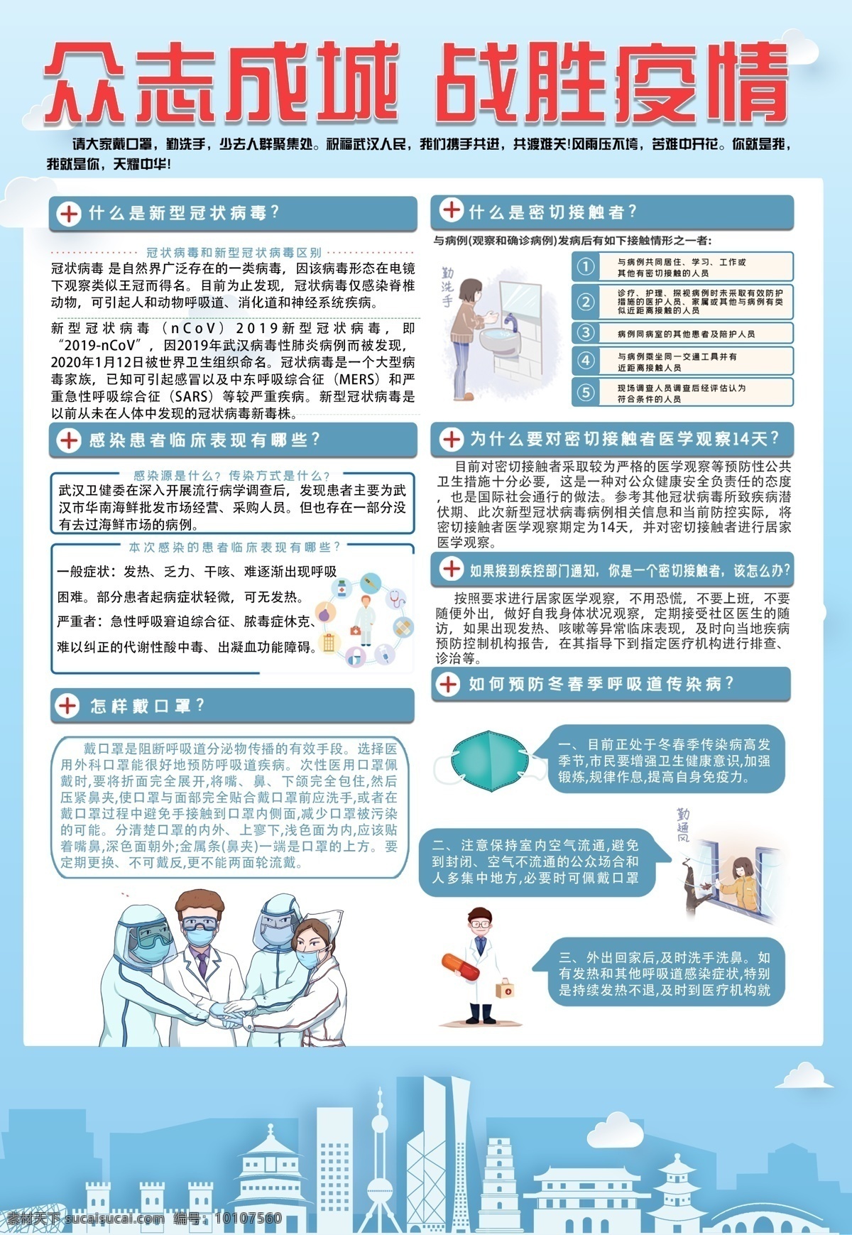 战胜疫情 新 冠 冠状 病毒 肺炎 宣传 新冠病毒肺炎 宣传小报 展板 防控疫情 防控知识 分层